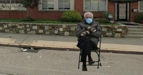 Bernie Sits meme generator