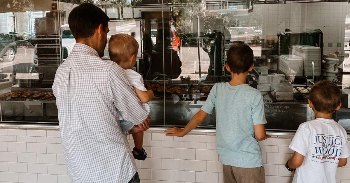 Derick Dillard with his and Jill's kids