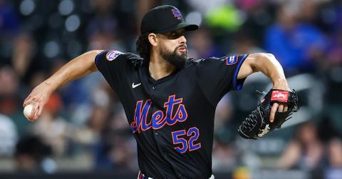 Jorge López #52 of the New York Mets pitches against the San Francisco Giants during the ninth inning at Citi Field on May 24, 2024