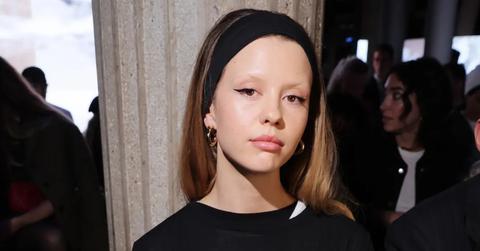 Mia Goth attends the Miu Miu Womenswear S/S 2024 show as part of Paris Fashion Week at Palais d'Iena on Oct. 3, 2023
