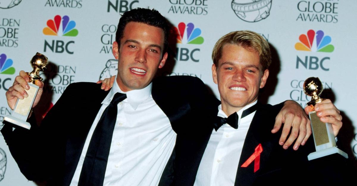 (l-r): Ben Affleck and Matt Damon on the red carpet for their Oscar win for 'Good Will Hunting.'