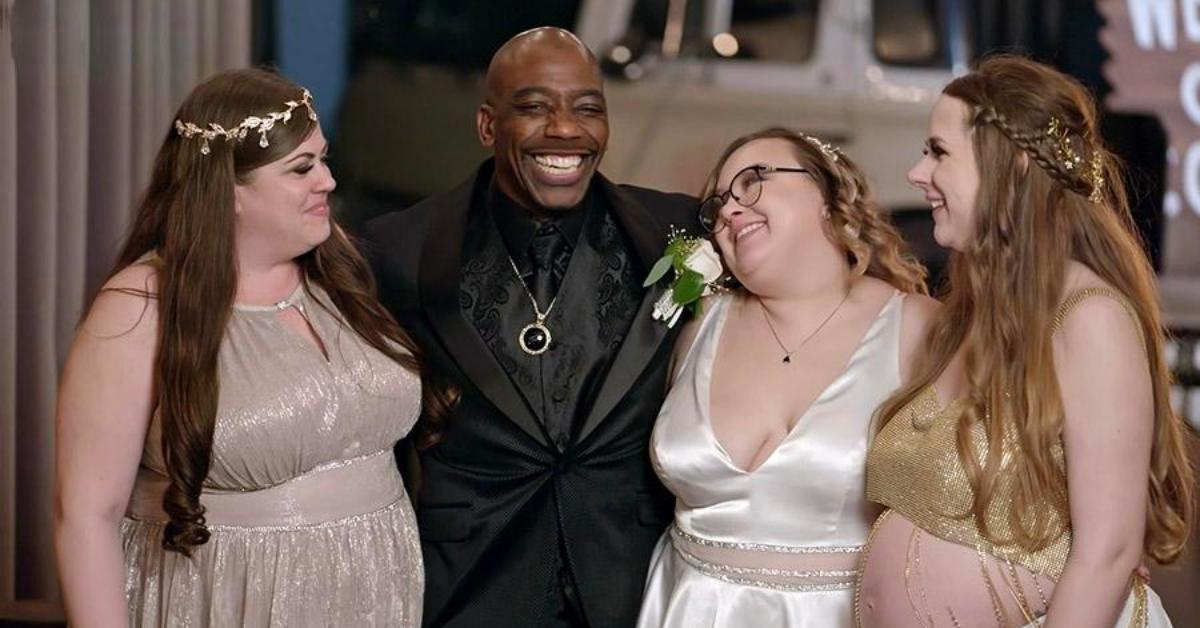 (L-R) April, Nick, Danielle, and Jennifer smiling at each other after their wedding in Season 4 of 'Seeking Sister Wife.'