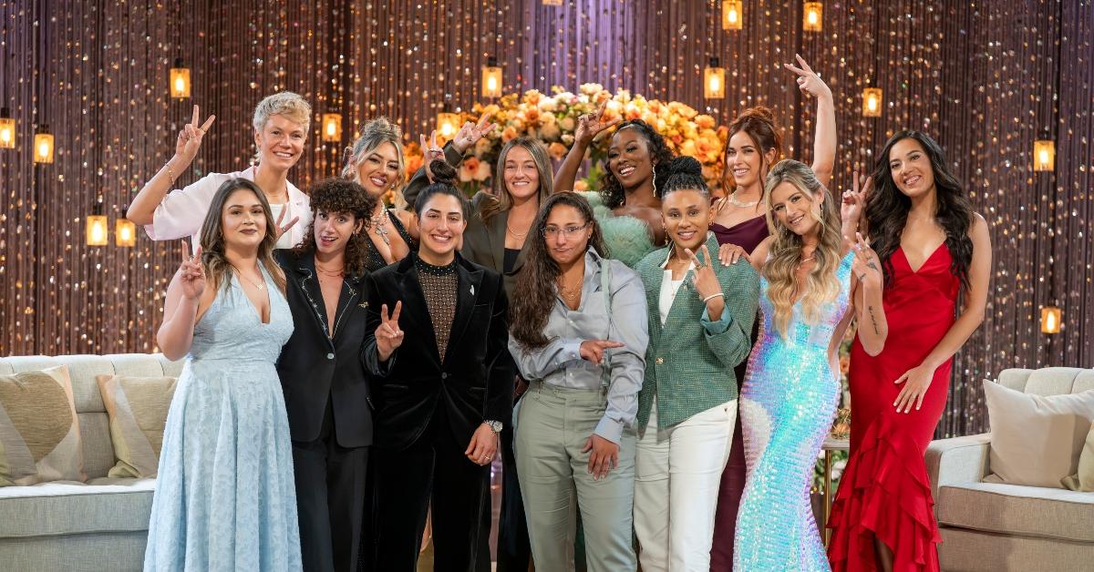 The Season 2 cast of 'The Ultimatum: Queer Love": (L to R) Marie Robertson, Kyle Neal, Bridget Matloff, Dayna Mathews, Magan Mourad, Ashley Johnson, Mel Vitale, JoAnna Garicia Swisher, Britney Thompson, AJ Blount, Haley Drexler, Marita Prodger, Pilar Dizon