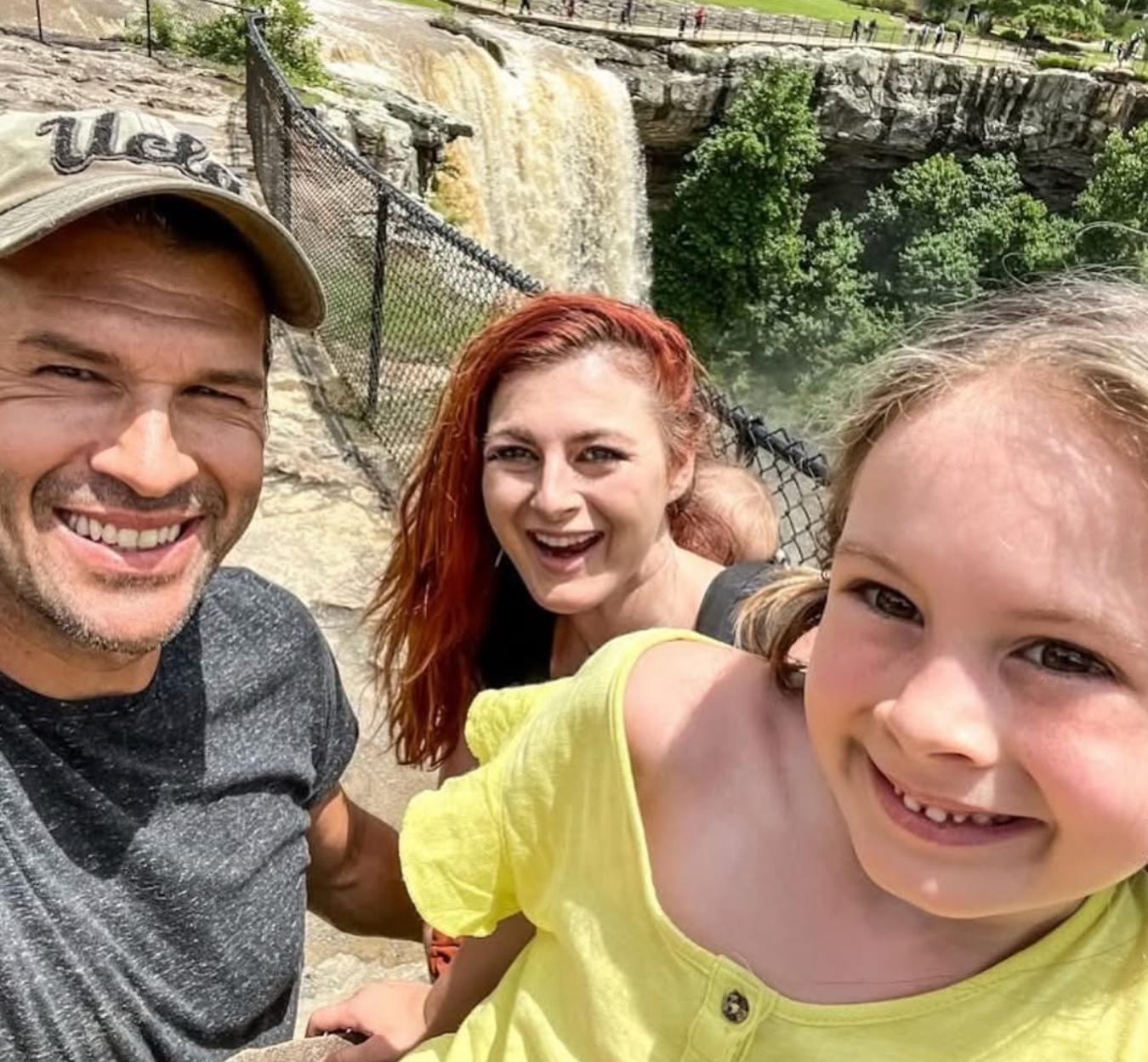Rachel Reilly and her husband Brendon with their kids.