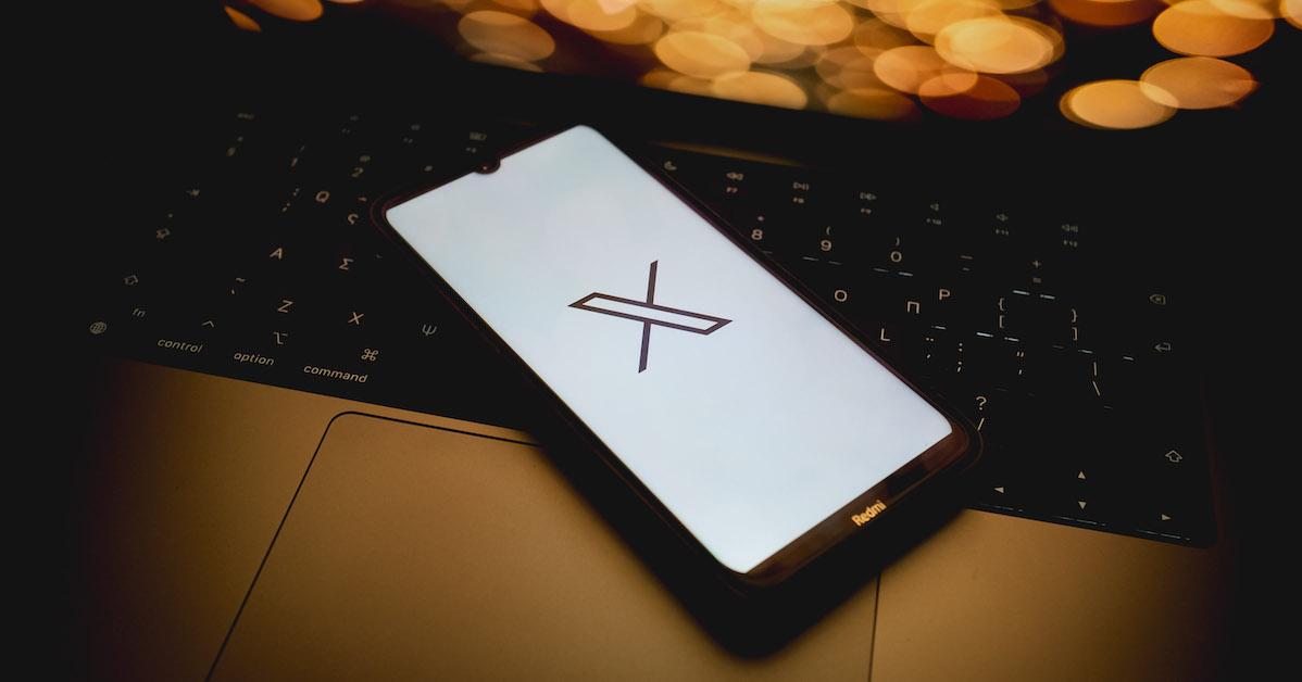 The X logo on a smartphone