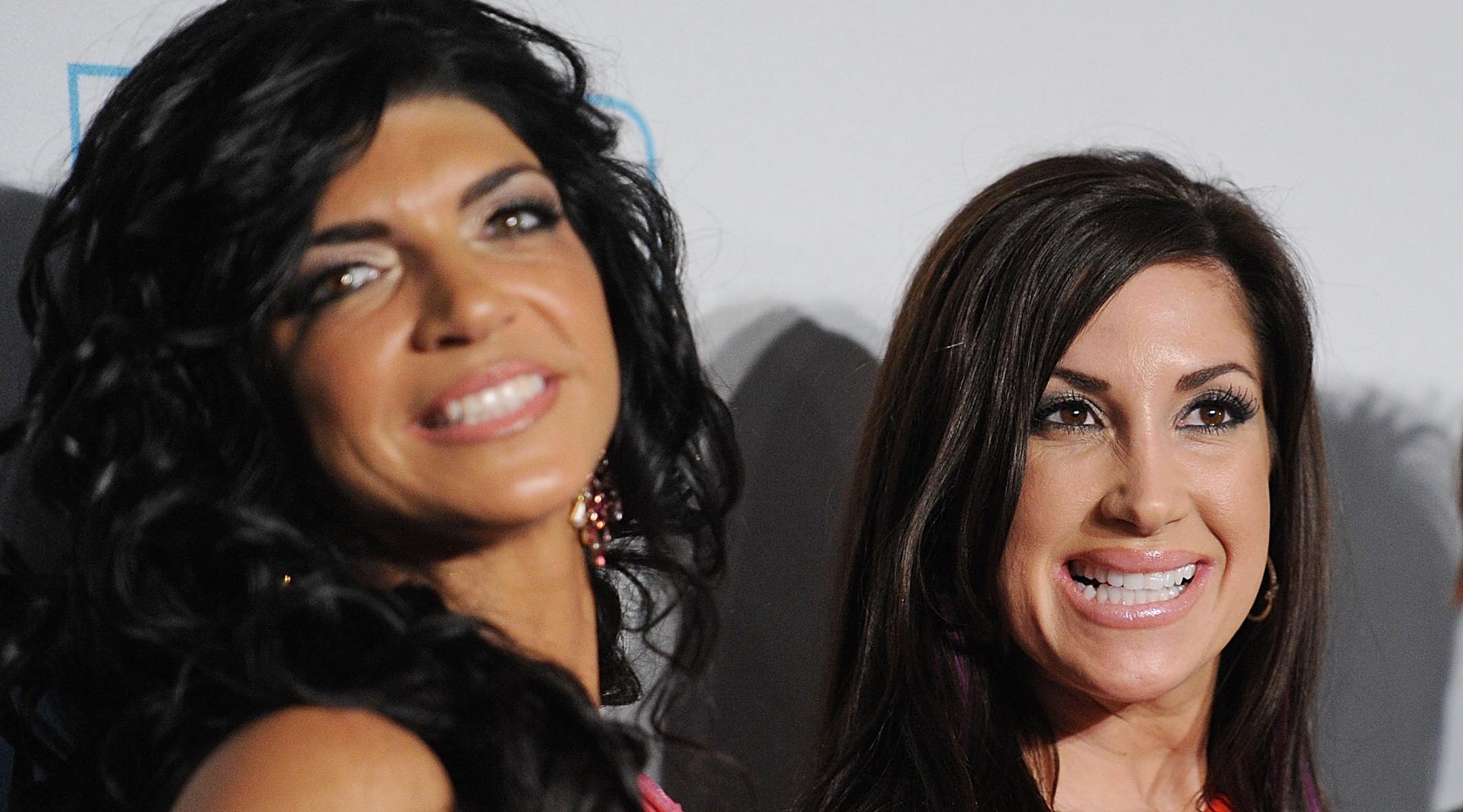 Teresa Giudice and Jacqueline Laurita attend the 2011 Bravo Upfront