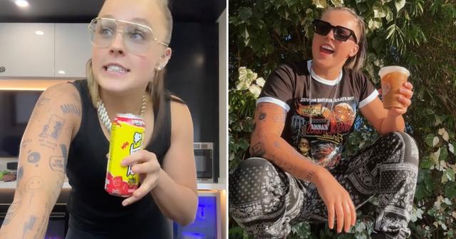 JoJo Siwa with temporary tattoos