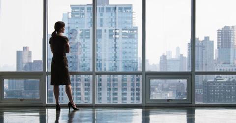 woman in office building