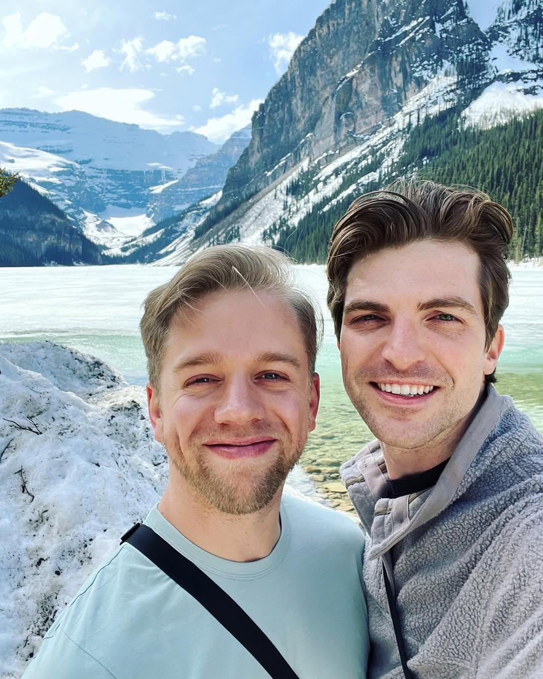 (l-r): Johnny Link's fiance, Matthew Davies, and Johnny Link
