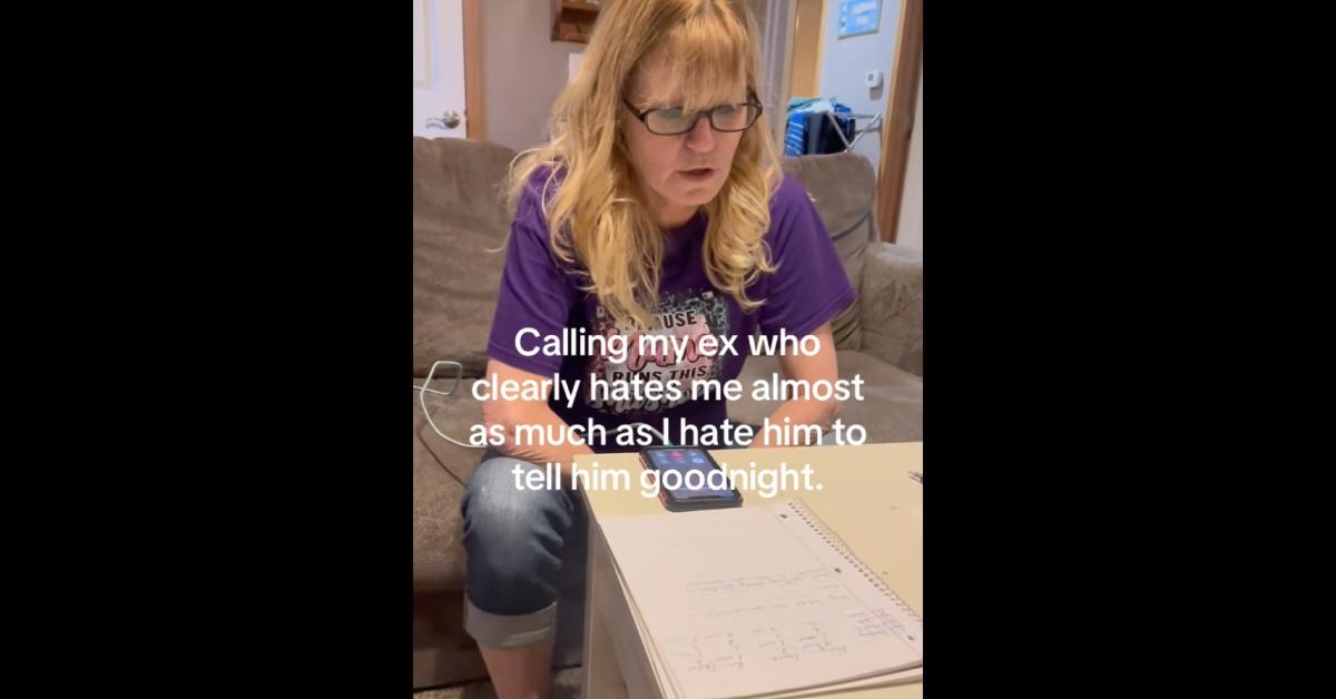 Women participates in the "calling exes to say goodnight" trend on TikTok.