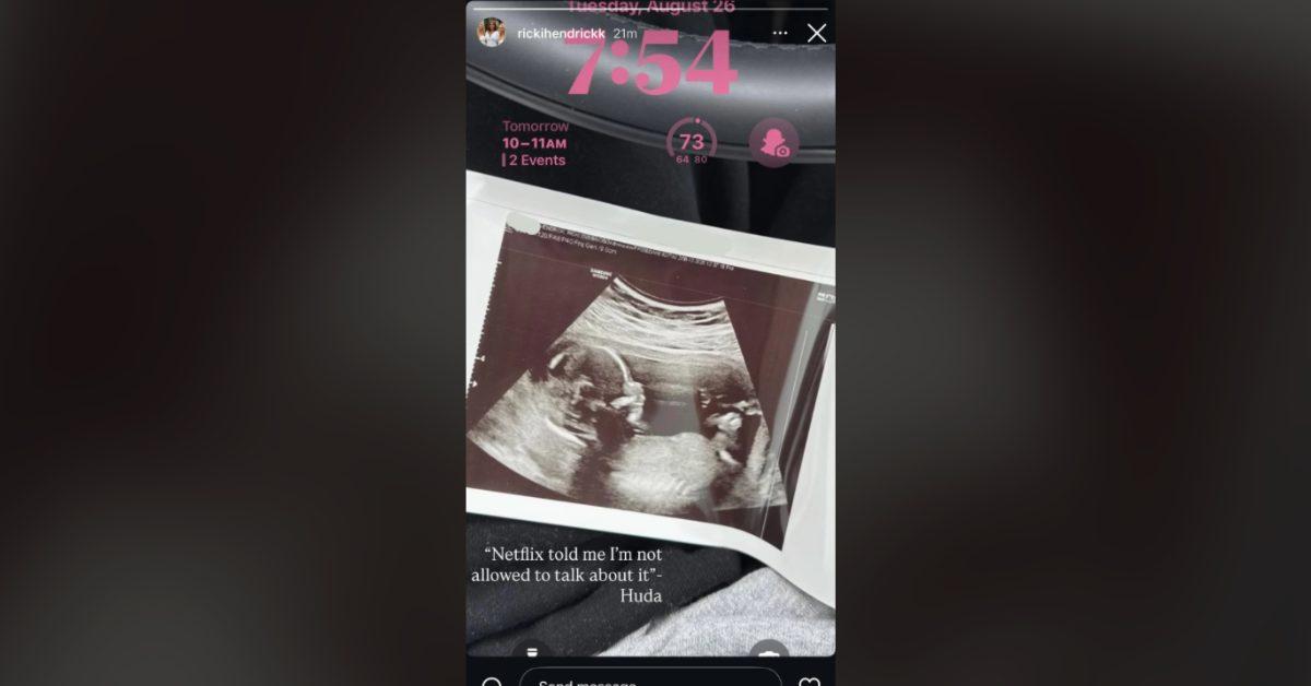 Ricki Hendrick posts a photo of an ultrasound to her Instagram Stories.