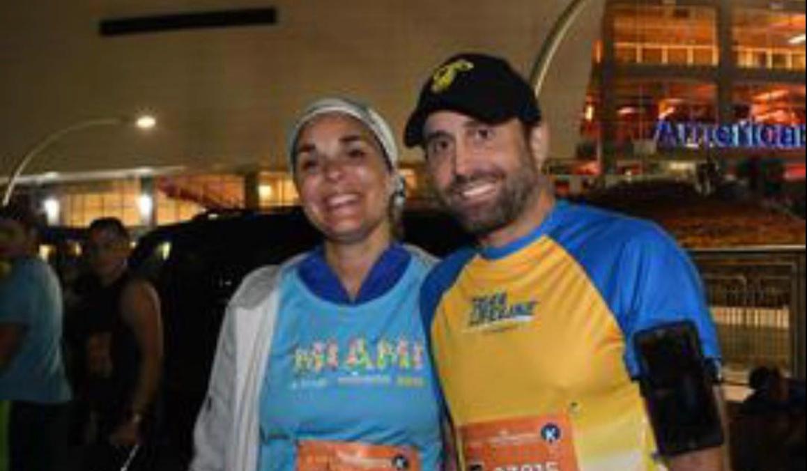 Dr. Miami and wife Eva at Miami marathon and a half. 