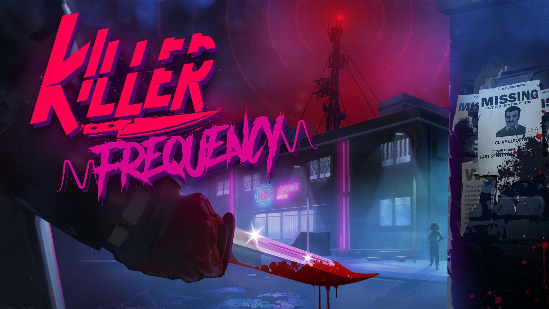 'Killer Frequency' Key art showing the killer near the radio studio.