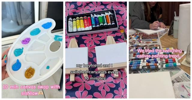 Three different TikTokers try the canvas swap trend