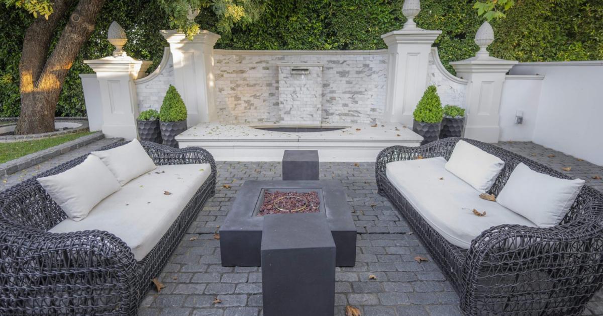 Outdoor seating area of Diddy's Beverly Hills manion.