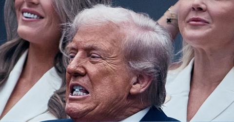 Trump Appeared to Be Biting a Blue Object at the U.S. Open