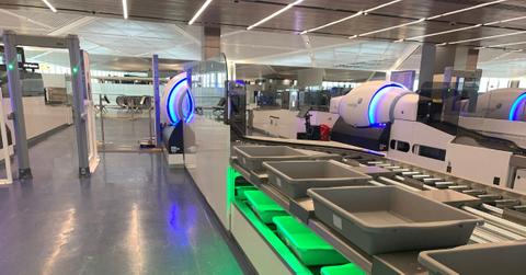 A security checkpoint at Newark airport.