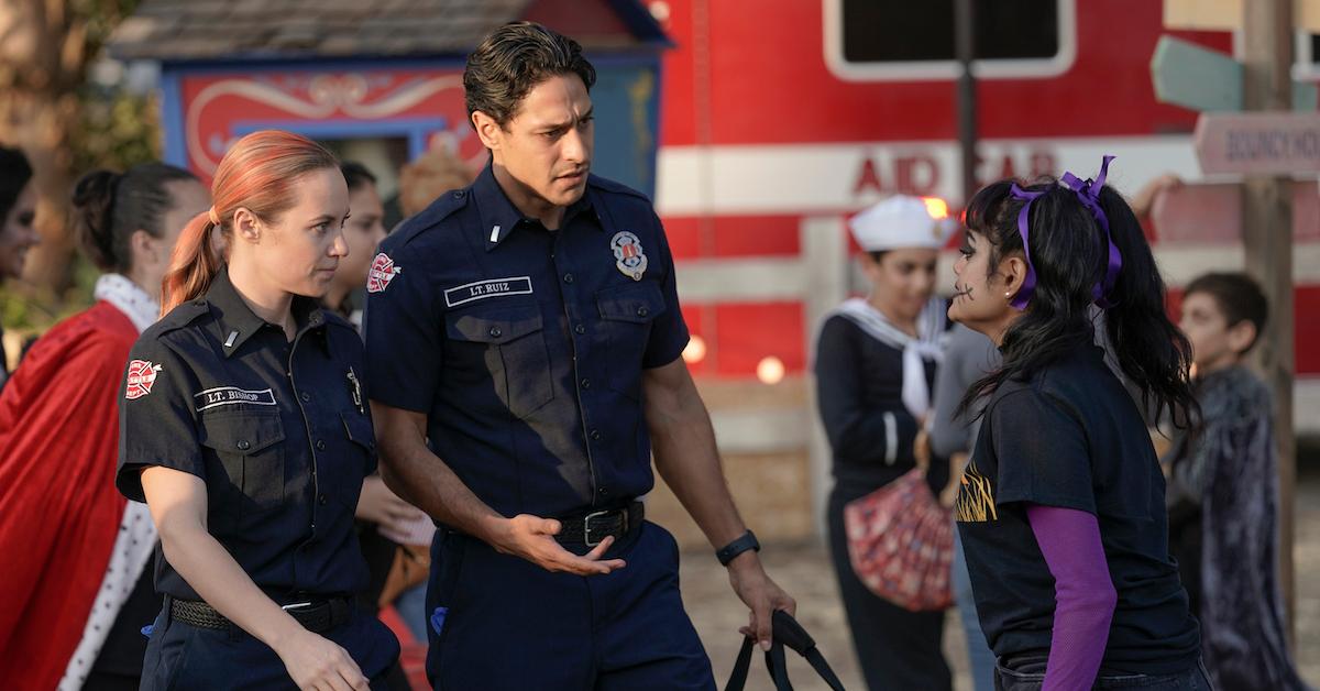 Danielle Savre as Maya Bishop and Carlos Miranda in 'Station 19'