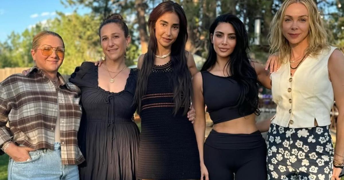 Kim Kardashian with her childhood friends