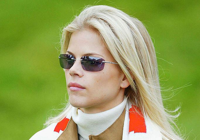 Elin Nordegren watches at the 16th hole during the morning foursome matches on the second day of the 34th Ryder Cup at the De Vere Belfry in Sutton Coldfield, England 