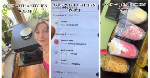 TikTok of a woman using a kitchen robot