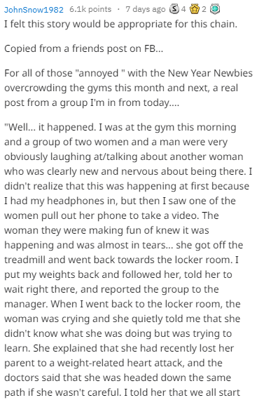 Guy Gets Revenge On Bullies Who Mocked An Overweight Woman At The Gym