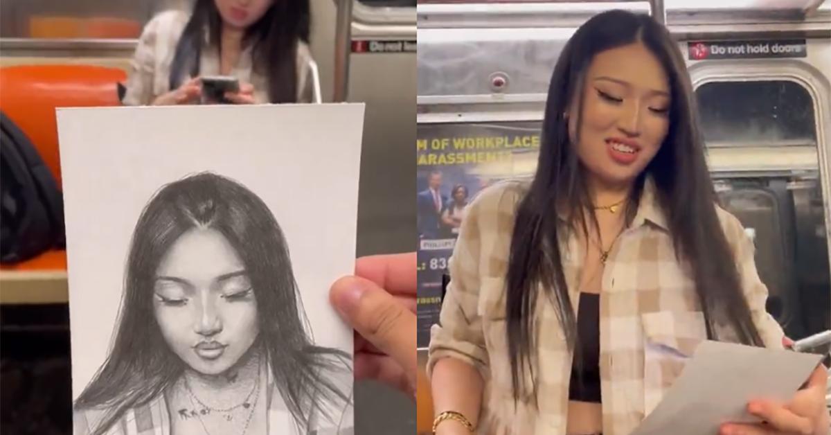 Artist On Subway Draws Random Girl Her Voice Shocks People
