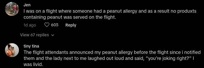 woman severe allergies flight