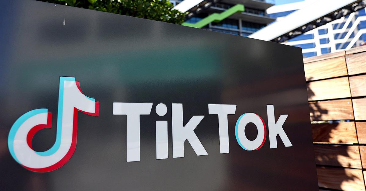 An image of a TikTok logo on a billboard. 