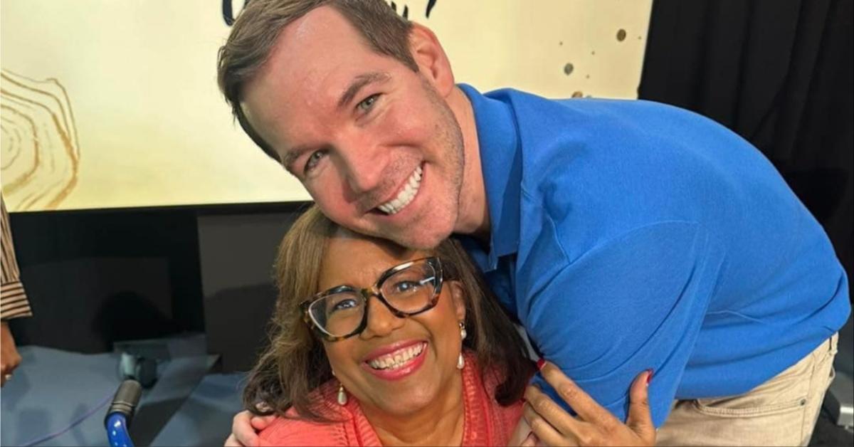 ABC 13 News anchor Kevin Roth visits Melanie Lawson as she recovered from a foot injury.