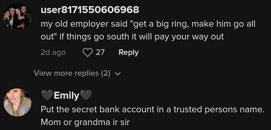 wife sets up secret bank account