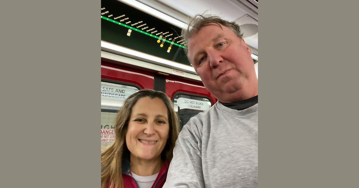 Chrystia Freeland and Graham Bowley on a train together. 