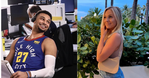 Jamal Murray and Harper Hempel smiling