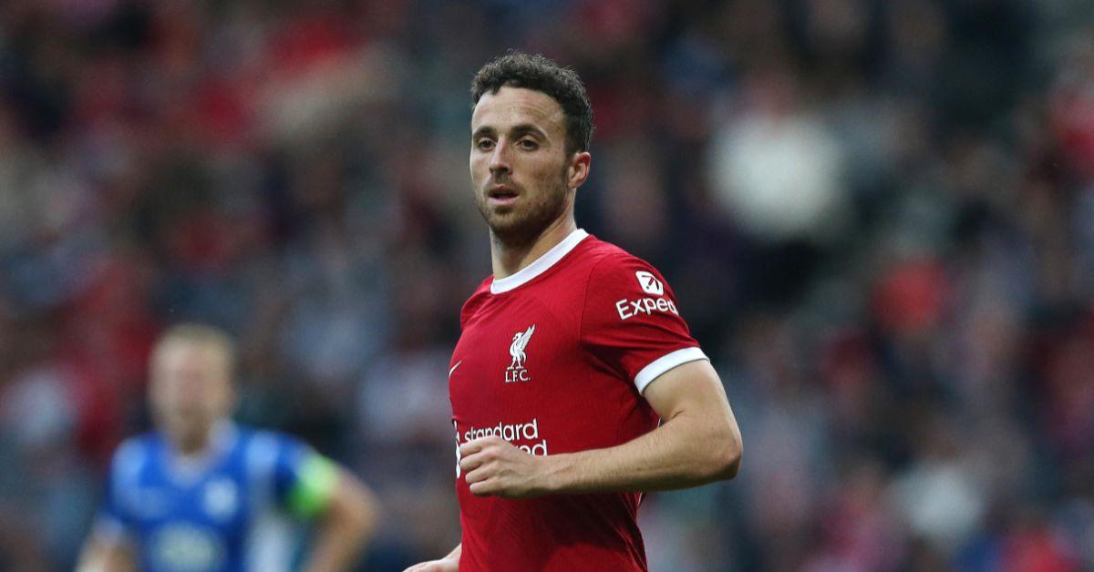 Diogo Jota playing for Liverpool. 