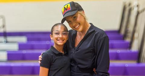 Chloe and Savannah Crisley at a school event.