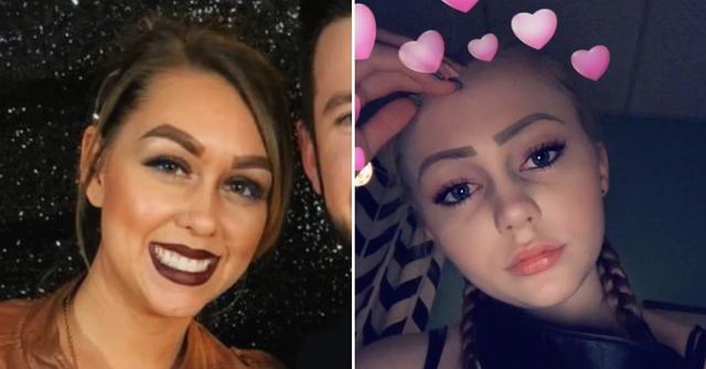 Two girls with intense brows doing the brow blindness trend.