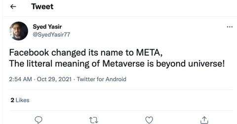 A tweet about the rebrand