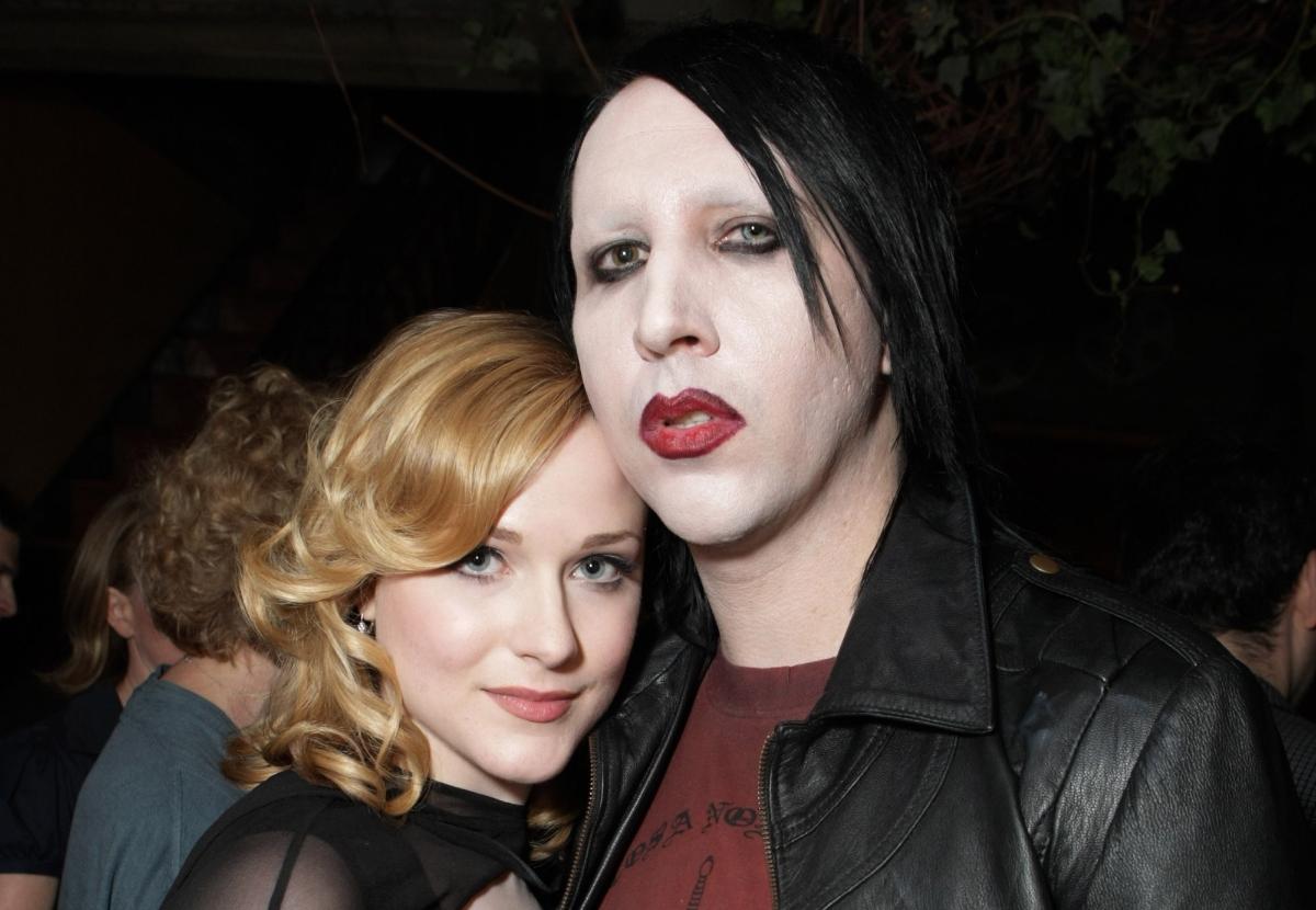 TORONTO, CANADA - SEPTEMBER 10: Evan Rachel Wood and Marilyn Manson at the Gala Screening of Sony Pictures "Across The Universe" during the 2007 Toronto International Film Festival held at the Roy Thompson Hall on September 10, 2007 in Toronto, Canada. (Photo by Eric Charbonneau/Wireimage)