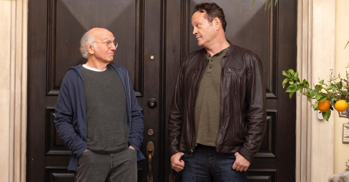 Larry David and Vince Vaugn in front of a door on 'Curb Your Enthusiasm' Season 12