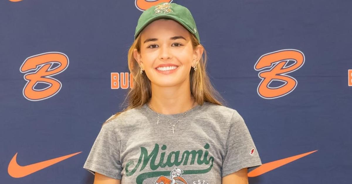 Kai Trump poses for her signing day for college.