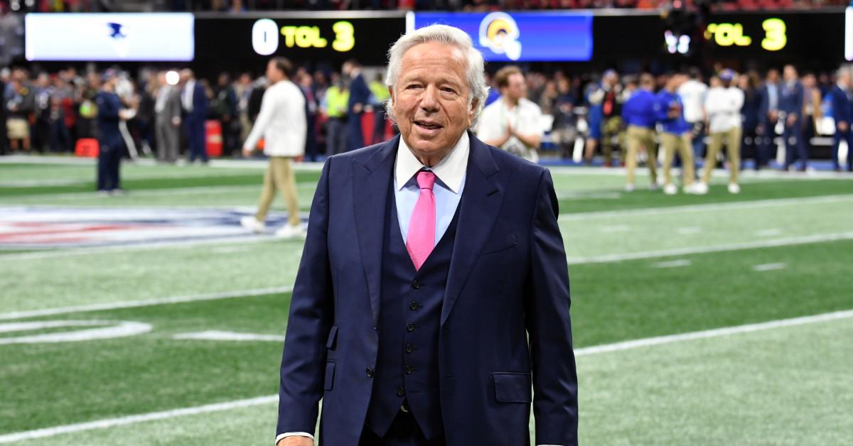 Robert Kraft attends the Super Bowl LIII Pregame at Mercedes-Benz Stadium on February 3, 2019, in Atlanta, Ga.