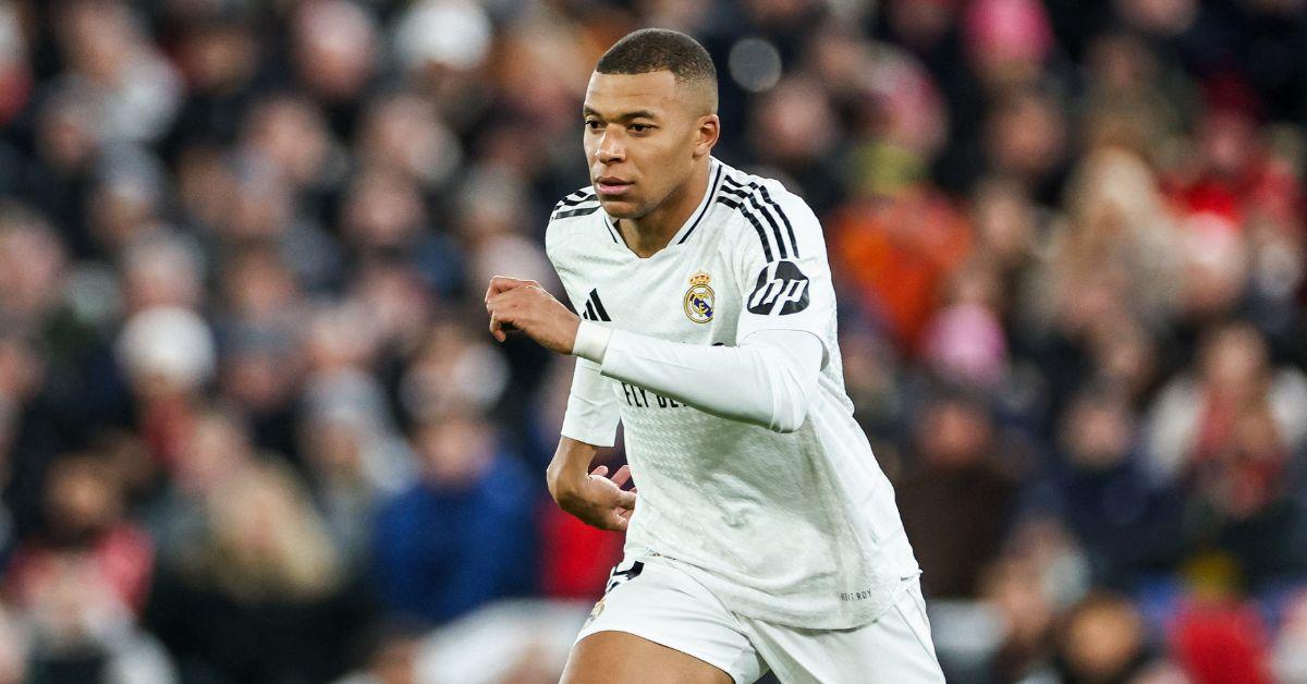 Kylian Mbappe playing for Real Madrid. 