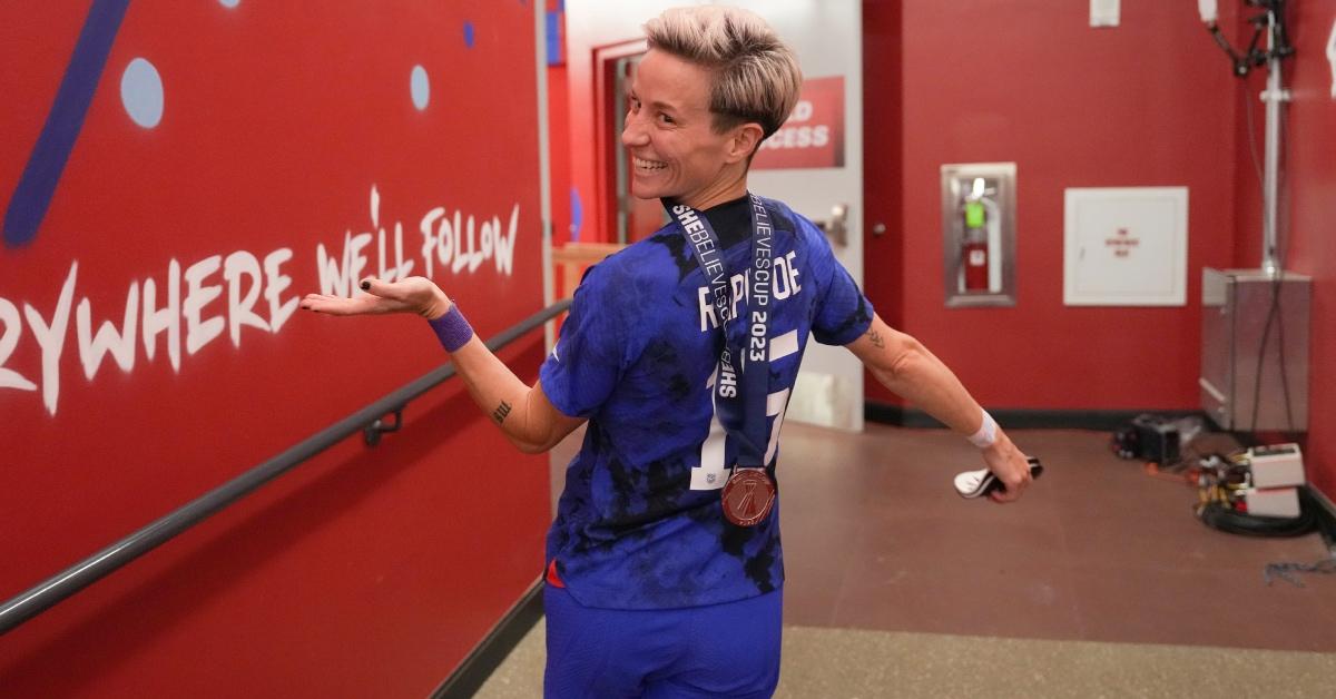 Megan Rapinoe #15 of the United States walks through the tunnel.