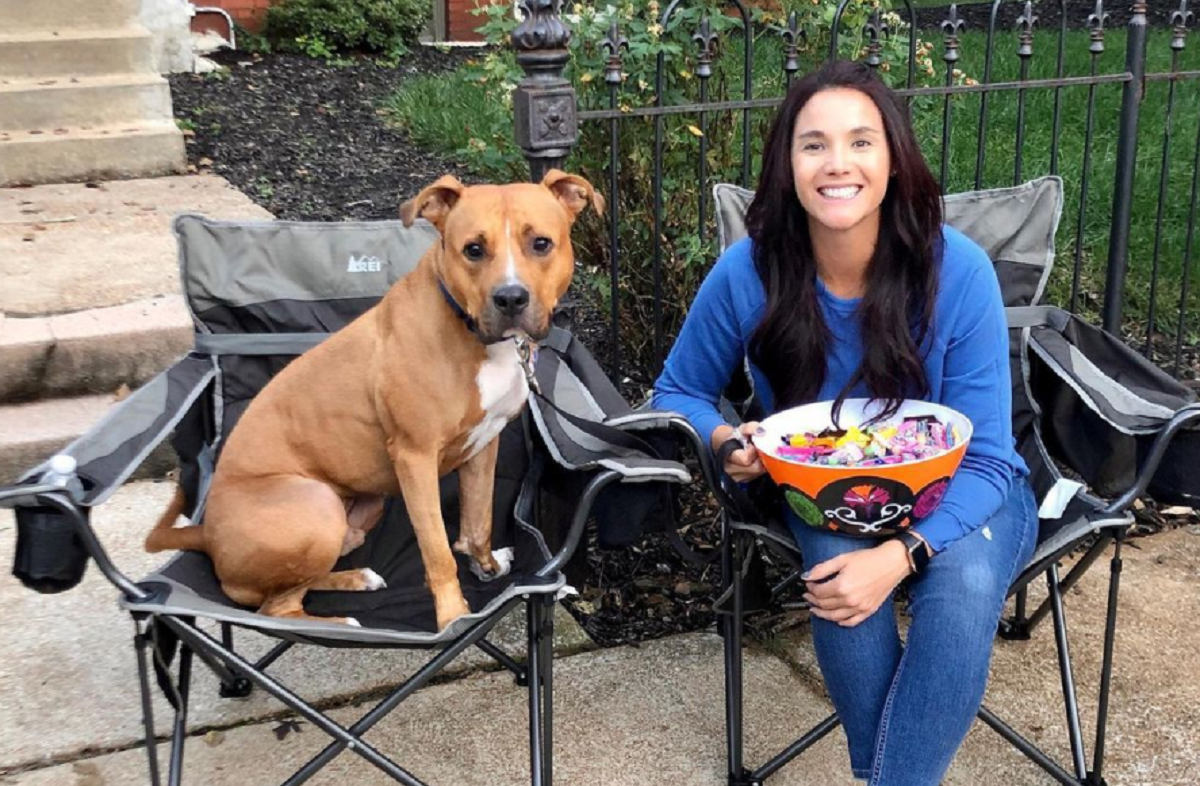 Lauren Risley and her dog, Gus