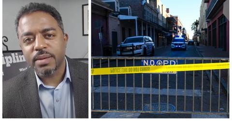 (L-R): Shamsud-Din Jabbar; Bourbon Street after the New Orleans truck attack