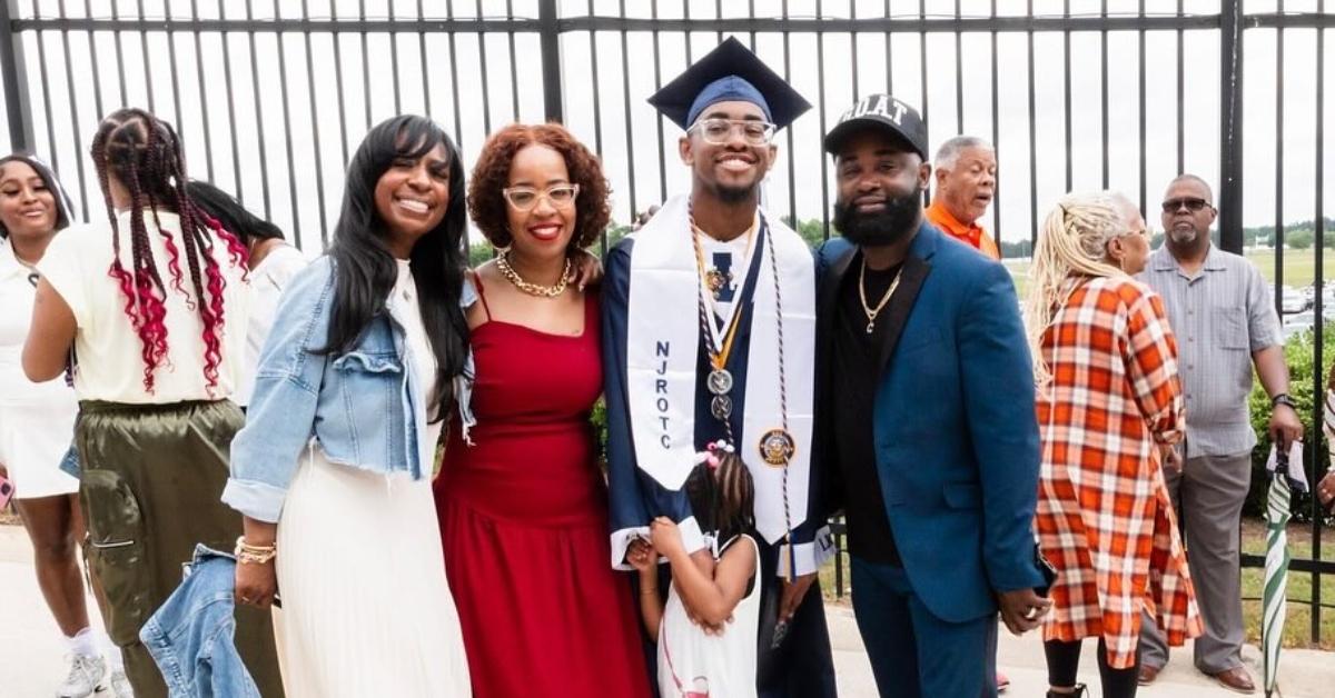 Tray Chaney and his family at his son, Malachi's graduation.