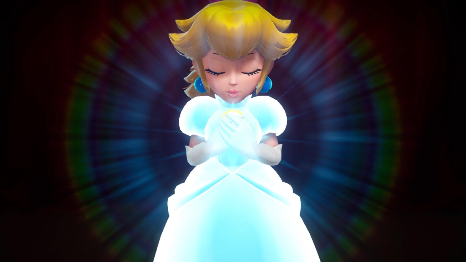 Princess Peach about to transform in 'Princess Peach: Showtime!'