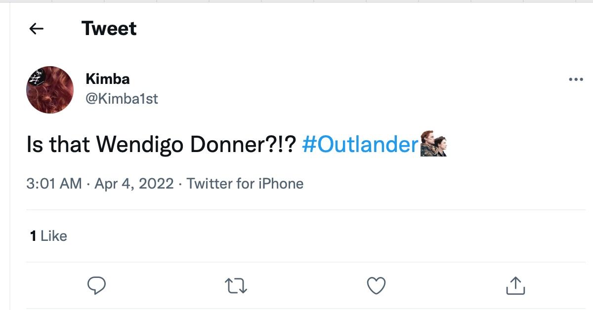 A tweet about Wendigo Donner