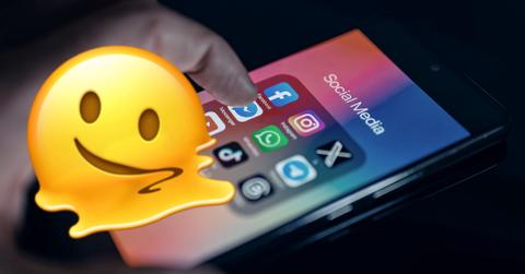 Melting smiley on social media