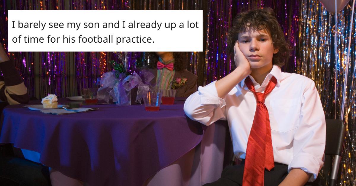 A mom refuses to let her son go to his first homecoming dance.